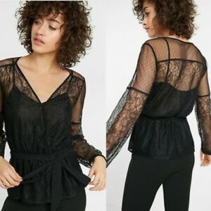Express Lace & Mesh Semi-Sheer Blouse [NWT!]